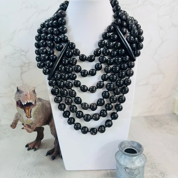 Vintage Monies Gerta Lynggaard Horn Statement Necklace - Picture 4 of 9